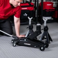 Husky 3-Ton Light Duty Truck Jack And Jack Stand Pair -Husky Shop black floor jacks hd00127 zd 44 1000