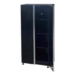 Husky Metal System 36 In. W X 73 In. H X 19 In. D 22-Gauge 3-Shelf Steel Freestanding Cabinet In Black -Husky Shop black gloss powder coating husky free standing cabinets fc183672t03bl c3 1000