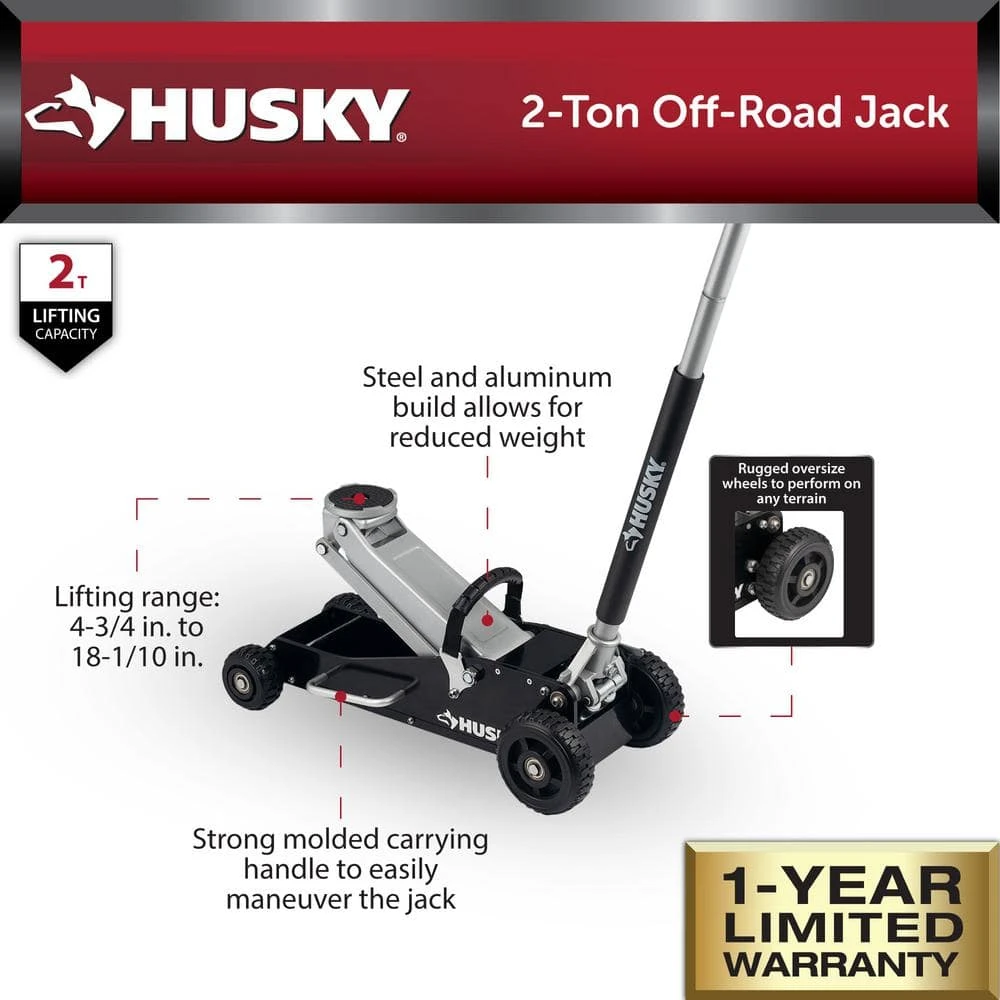 Husky 2-Ton Off-Road Floor Truck And Car Jack 2 Husky 2-Ton Off-Road Floor Truck And Car Jack - Image 2