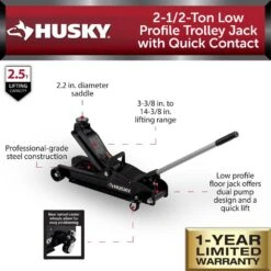 Husky 2-1/2-Ton Low Profile Trolley Floor Jack With Quick Contact -Husky Shop black husky floor jacks hd7024a a0 1000