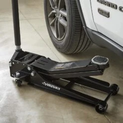 Husky 3-Ton Super Low Super High Garage Jack -Husky Shop black husky floor jacks hpl4790 hld fa 1000