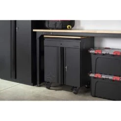 Husky Ready-to-Assemble 24-Gauge Steel 1-Drawer 2-Door Garage Base Cabinet In Black (28 In. W X 32.8 In. H X 18.3 In. D) -Husky Shop black husky free standing cabinets g2801b us 31 1000