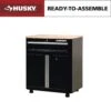 Husky Ready-to-Assemble 24-Gauge Steel 1-Drawer 2-Door Garage Base Cabinet In Black (28 In. W X 32.8 In. H X 18.3 In. D) -Husky Shop black husky free standing cabinets g2801b us 64 1000