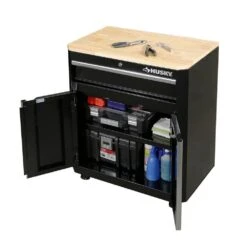 Husky Ready-to-Assemble 24-Gauge Steel 1-Drawer 2-Door Garage Base Cabinet In Black (28 In. W X 32.8 In. H X 18.3 In. D) -Husky Shop black husky free standing cabinets g2801b us 77 1000