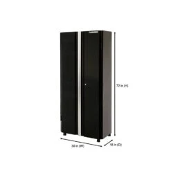 Husky Ready-to-Assemble 24-Gauge Steel Freestanding Garage Cabinet In Black (30.5 In. W X 72 In. H X 18.3 In. D) -Husky Shop black husky free standing cabinets g3002t us 1d 1000