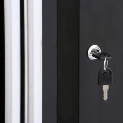 Husky Ready-to-Assemble 24-Gauge Steel Freestanding Garage Cabinet In Black (36.6 In. W X 72 In. H X 18.3 In. D) -Husky Shop black husky free standing cabinets g3602t us 77 1000