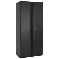 Husky 36 In. W X 81 In. H X 24 In. D Heavy Duty Welded 20-Gauge Steel Garage Freestanding Cabinet In Black -Husky Shop black husky free standing cabinets ha3f362481 blk 31 1000