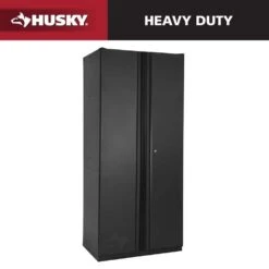 Husky 36 In. W X 81 In. H X 24 In. D Heavy Duty Welded 20-Gauge Steel Garage Freestanding Cabinet In Black