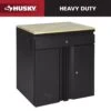 Husky Heavy Duty 28 In. W X 32 In. H X 21.5 In. D Welded 20-Gauge 1-Drawer 2-Door Garage Base Freestanding Cabinet In Black -Husky Shop black husky free standing cabinets hd1f282132 blk 64 1000