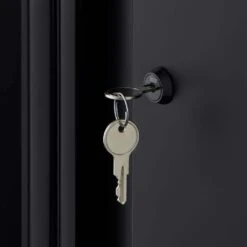 Husky Heavy Duty Welded 20-Gauge Steel 2-Door Garage Base Cabinet In Black (28 In. W X 32 In. H X 21.5 In. D) -Husky Shop black husky free standing cabinets htc1000001 4f 1000