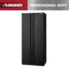 Husky Pro Duty Welded 20-Gauge Steel Freestanding Garage Cabinet In Black LINE-X (36 In. W X 81 In. H X 24 In. D) -Husky Shop black husky free standing cabinets htc1000008 lx 64 1000