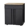 Husky Heavy Duty Welded 20-Gauge Steel 1-Drawer 2-Door Garage Base Cabinet In Black (28 In. W X 32 In. H X 21.5 In. D) -Husky Shop black husky free standing cabinets htc1000009 64 1000