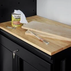 Husky Extra Wide Heavy Duty Welded 20-Gauge Steel 1-Drawer 2-Door Garage Cabinet In Black (32 In. W X 33 In. H X 21.5 In. D) -Husky Shop black husky free standing cabinets htc1000009 ex 1f 1000