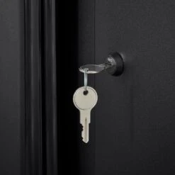 Husky Extra Wide Heavy Duty Welded 20-Gauge Steel 1-Drawer 2-Door Garage Cabinet In Black (32 In. W X 33 In. H X 21.5 In. D) -Husky Shop black husky free standing cabinets htc1000009 ex 66 1000