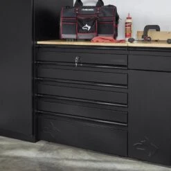 Husky 32 In. W X 33 In. H X 21.5 In. D Extra Wide Heavy Duty Welded Gauge Steel 5-Drawer Garage Freestanding Cabinet In Black 23 Husky 32 In. W X 33 In. H X 21.5 In. D Extra Wide Heavy Duty Welded Gauge Steel 5-Drawer Garage Freestanding Cabinet In Black -Husky Shop black husky free standing cabinets htc100007 ex 31 1000