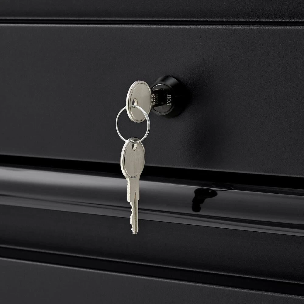 Husky 32 In. W X 33 In. H X 21.5 In. D Extra Wide Heavy Duty Welded Gauge Steel 5-Drawer Garage Freestanding Cabinet In Black 9 Husky 32 In. W X 33 In. H X 21.5 In. D Extra Wide Heavy Duty Welded Gauge Steel 5-Drawer Garage Freestanding Cabinet In Black - Image 9