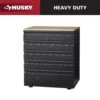 Husky Extra Wide Heavy Duty Welded 18-Gauge Steel 5-Drawer Garage Base Cabinet In Black (32 In. W X 33 In. H X 21.5 In. D) -Husky Shop black husky free standing cabinets htc100007 ex 64 1000 1