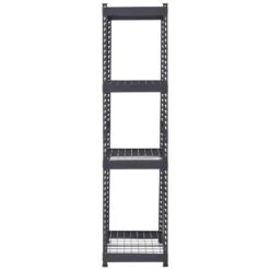 Husky 4-Tier Heavy Duty Boltless Steel Garage Storage Shelving Unit In Black (36 In. W X 72 In. H X 18 In. D) -Husky Shop black husky freestanding shelving units n2r361872w4b 1d 1000