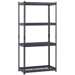 Husky 4-Tier Heavy Duty Boltless Steel Garage Storage Shelving Unit In Black (36 In. W X 72 In. H X 18 In. D) -Husky Shop black husky freestanding shelving units n2r361872w4b 40 1000