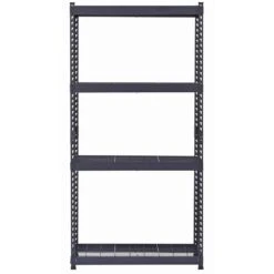 Husky 4-Tier Heavy Duty Boltless Steel Garage Storage Shelving Unit In Black (36 In. W X 72 In. H X 18 In. D) -Husky Shop black husky freestanding shelving units n2r361872w4b 77 1000