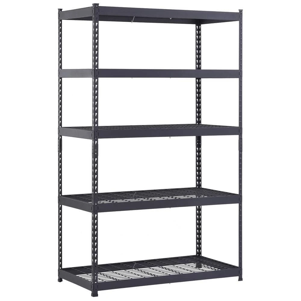 Husky 5-Tier Heavy Duty Boltless Steel Garage Storage Shelving Unit In Black (48 In. W X 78 In. H X 24 In. D) 3 Husky 5-Tier Heavy Duty Boltless Steel Garage Storage Shelving Unit In Black (48 In. W X 78 In. H X 24 In. D) - Image 3