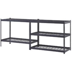 Husky 5-Tier Heavy Duty Boltless Steel Garage Storage Shelving Unit In Black (48 In. W X 78 In. H X 24 In. D) 22 Husky 5-Tier Heavy Duty Boltless Steel Garage Storage Shelving Unit In Black (48 In. W X 78 In. H X 24 In. D) -Husky Shop black husky freestanding shelving units n2r482478w5b 4f 1000