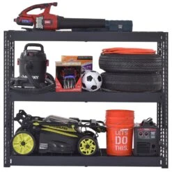 Husky 3-Shelf Metal Industrial Duty Freestanding Garage Storage Shelving Unit In Black (65 In. W X 54 In. H X 24 In. D) -Husky Shop black husky freestanding shelving units n2w652454w3b a0 1000