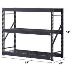 Husky 3-Shelf Metal Industrial Duty Freestanding Garage Storage Shelving Unit In Black (65 In. W X 54 In. H X 24 In. D) -Husky Shop black husky freestanding shelving units n2w652454w3b c3 1000