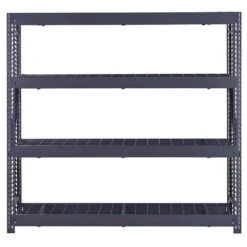 Husky 4-Shelf Metal Industrial Duty Freestanding Garage Storage Shelving Unit In Black (77 In. W X 72 In. H X 24 In. D) -Husky Shop black husky freestanding shelving units n2w772472w4b 77 1000