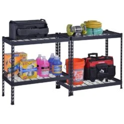 Husky 4-Shelf Metal Heavy-Duty Adjustable Garage Storage Shelving Unit In Black (36 In. W X 72 In. H X 18 In. D) 21 Husky 4-Shelf Metal Heavy-Duty Adjustable Garage Storage Shelving Unit In Black (36 In. W X 72 In. H X 18 In. D) -Husky Shop black husky freestanding shelving units n3r361872w4b 1f 1000