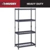 Husky 4-Shelf Metal Heavy-Duty Adjustable Garage Storage Shelving Unit In Black (36 In. W X 72 In. H X 18 In. D) 15 Husky 4-Shelf Metal Heavy-Duty Adjustable Garage Storage Shelving Unit In Black (36 In. W X 72 In. H X 18 In. D) -Husky Shop black husky freestanding shelving units n3r361872w4b 64 1000