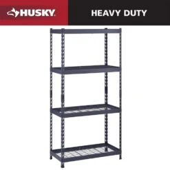 Husky 4-Shelf Metal Heavy-Duty Adjustable Garage Storage Shelving Unit In Black (36 In. W X 72 In. H X 18 In. D)