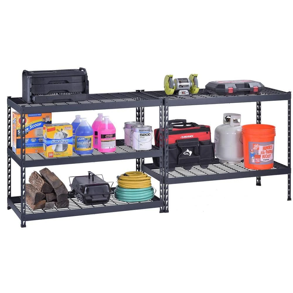 Husky 5-Shelf Metal Heavy-Duty Adjustable Garage Storage Shelving Unit In Black (48 In. W X 78 In. H X 24 In. D) 10 Husky 5-Shelf Metal Heavy-Duty Adjustable Garage Storage Shelving Unit In Black (48 In. W X 78 In. H X 24 In. D) - Image 10