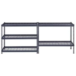 Husky 5-Shelf Metal Heavy-Duty Adjustable Garage Storage Shelving Unit In Black (48 In. W X 78 In. H X 24 In. D) 23 Husky 5-Shelf Metal Heavy-Duty Adjustable Garage Storage Shelving Unit In Black (48 In. W X 78 In. H X 24 In. D) -Husky Shop black husky freestanding shelving units n3r482478w5b 44 1000