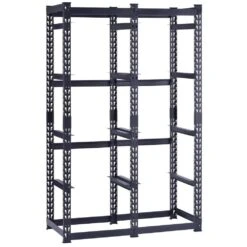 Husky 10-Tote Metal Storage Rack For HDX 14 And 27 Gal. Totes (50 In. W X 78 In. H X 24 In. D) -Husky Shop black husky freestanding shelving units n3r502478tr8b 77 1000