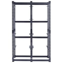Husky 10-Tote Metal Storage Rack For HDX 14 And 27 Gal. Totes (50 In. W X 78 In. H X 24 In. D) -Husky Shop black husky freestanding shelving units n3r502478tr8b c3 1000