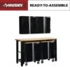 Husky 5-Piece Ready-to-Assemble Steel Garage Storage System In Black (72 In. W X 98 In. H X 24 In. D ) -Husky Shop black husky garage storage systems g07207st us 64 1000