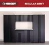 Husky 7-Piece Regular Duty Welded Steel Garage Storage System In Black (109 In. W X 75 In. H X 19.6 In. D) 27 Husky 7-Piece Regular Duty Welded Steel Garage Storage System In Black (109 In. W X 75 In. H X 19.6 In. D) -Husky Shop black husky garage storage systems gs10807 1dss 64 1000