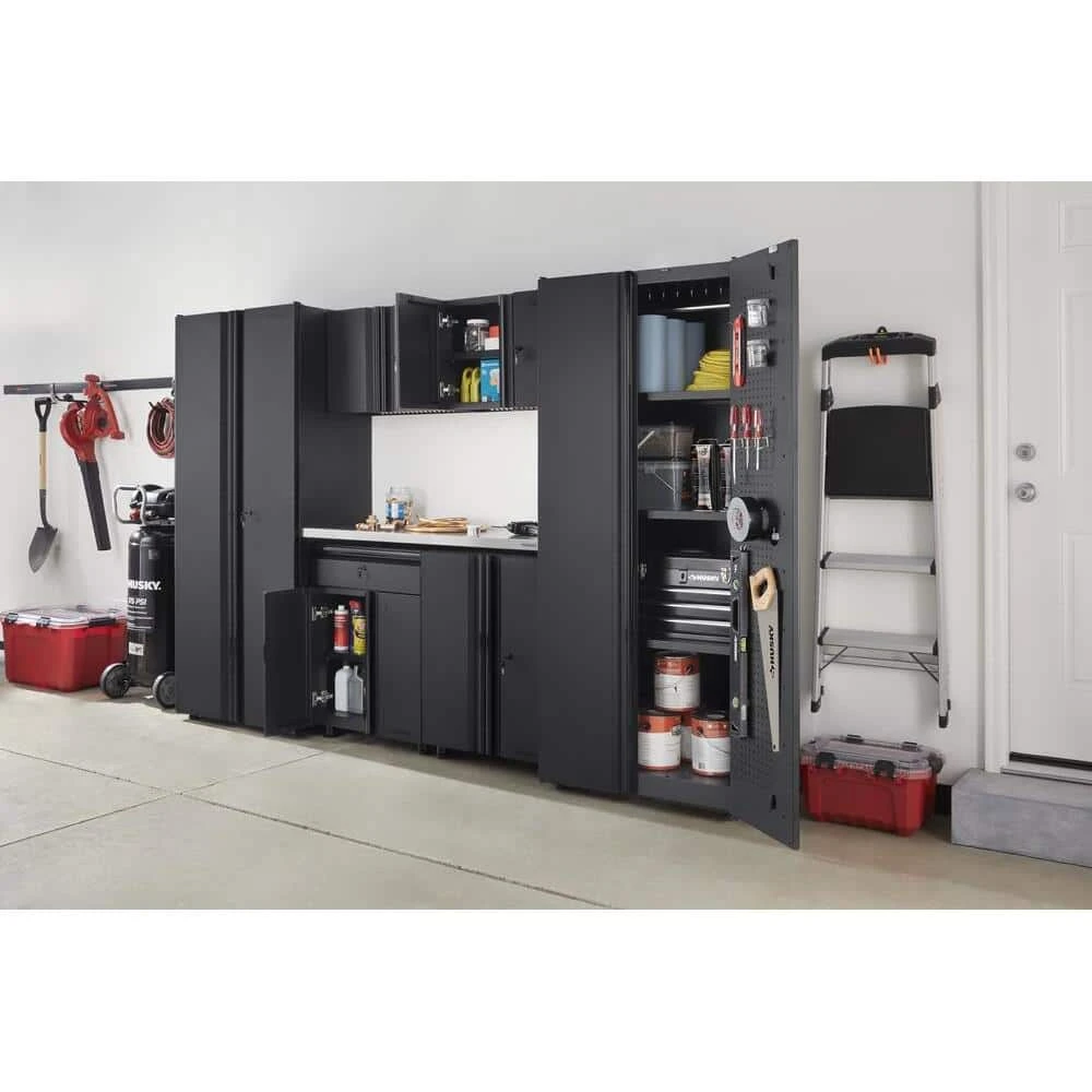 Husky 7-Piece Regular Duty Welded Steel Garage Storage System In Black (109 In. W X 75 In. H X 19.6 In. D) 3 Husky 7-Piece Regular Duty Welded Steel Garage Storage System In Black (109 In. W X 75 In. H X 19.6 In. D) - Image 3