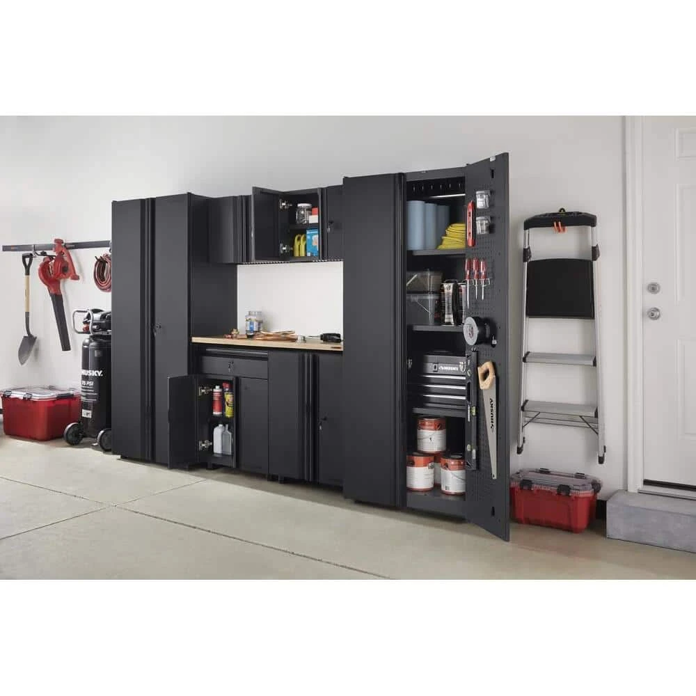 Husky 7-Piece Regular Duty Welded Steel Garage Storage System In Black 3 Husky 7-Piece Regular Duty Welded Steel Garage Storage System In Black - Image 3
