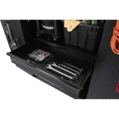 Husky 3-Piece Heavy Duty Welded Steel Garage Storage System In Black (64 In. W X 81 In. H X 24 In. D) 22 Husky 3-Piece Heavy Duty Welded Steel Garage Storage System In Black (64 In. W X 81 In. H X 24 In. D) -Husky Shop black husky garage storage systems htc310110 c3 1000