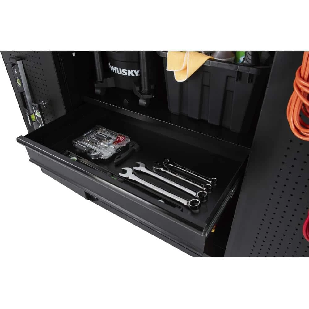 Husky 3-Piece Heavy Duty Welded Steel Garage Storage System In Black (64 In. W X 81 In. H X 24 In. D) 8 Husky 3-Piece Heavy Duty Welded Steel Garage Storage System In Black (64 In. W X 81 In. H X 24 In. D) - Image 8