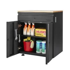 Husky 3-Piece Heavy Duty Welded Steel Garage Storage System In Black (64 In. W X 81 In. H X 24 In. D) 26 Husky 3-Piece Heavy Duty Welded Steel Garage Storage System In Black (64 In. W X 81 In. H X 24 In. D) -Husky Shop black husky garage storage systems htc310110 fa 1000