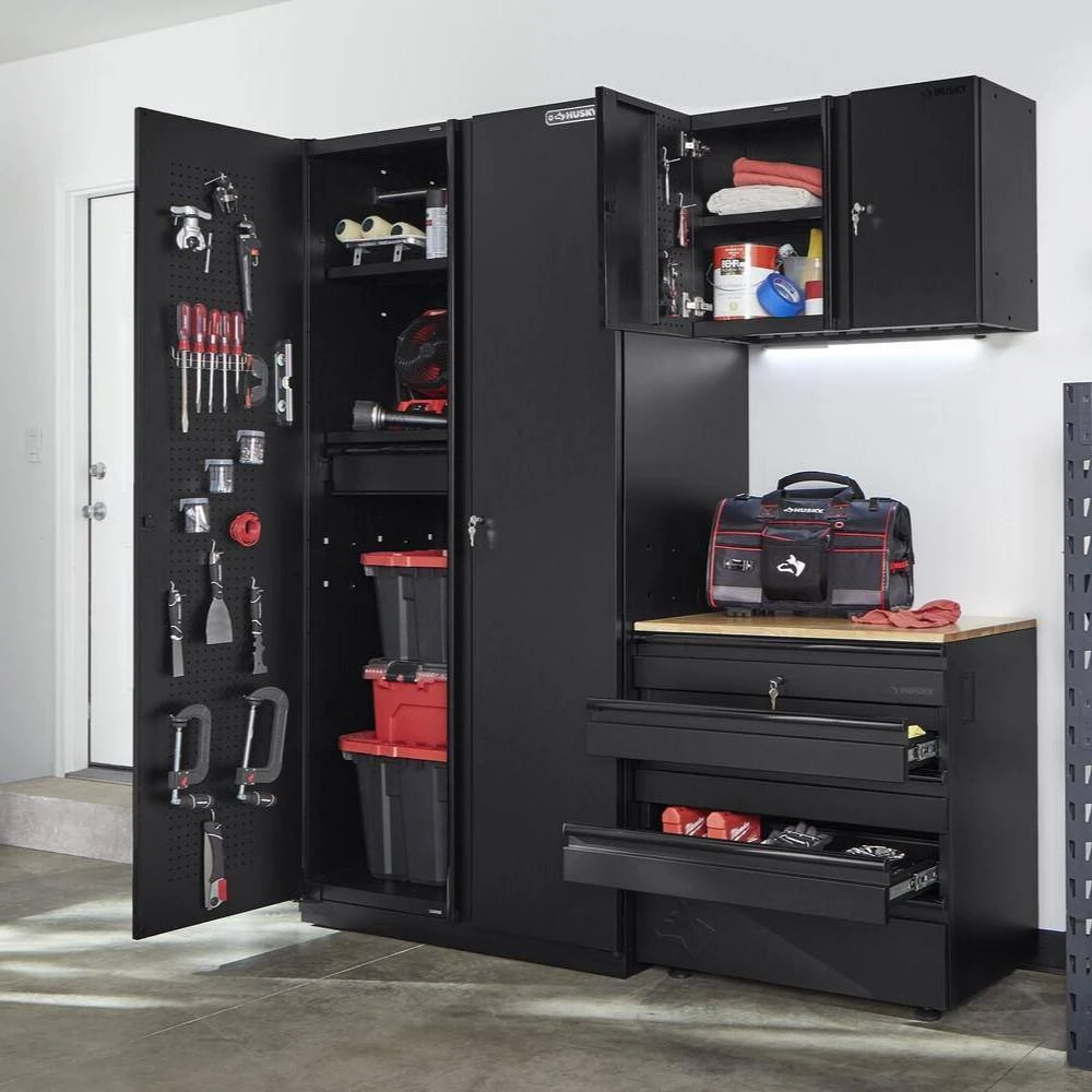 Husky 3-Piece Extra Wide Heavy Duty Welded Steel Garage Storage System 5 Husky 3-Piece Extra Wide Heavy Duty Welded Steel Garage Storage System - Image 5