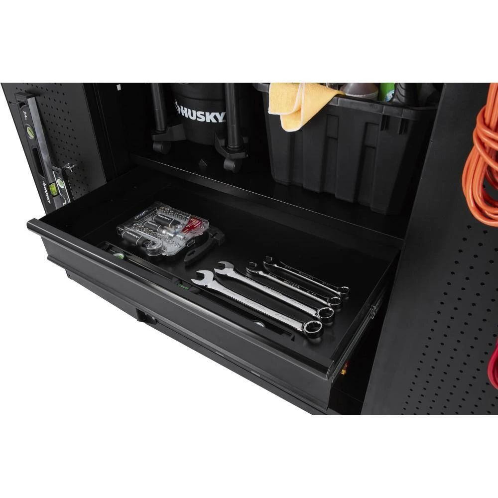 Husky 4-Piece Heavy Duty Welded Steel Garage Storage System In Black (92 In. W X 81 In. H X 24 In. D) 8 Husky 4-Piece Heavy Duty Welded Steel Garage Storage System In Black (92 In. W X 81 In. H X 24 In. D) - Image 8