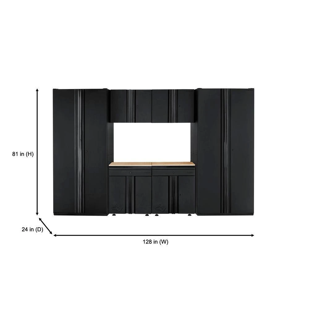 Husky 6-Piece Heavy Duty Welded Steel Garage Storage System In Black (128 In. W X 81 In. H X 24 In. D) 4 Husky 6-Piece Heavy Duty Welded Steel Garage Storage System In Black (128 In. W X 81 In. H X 24 In. D) - Image 4