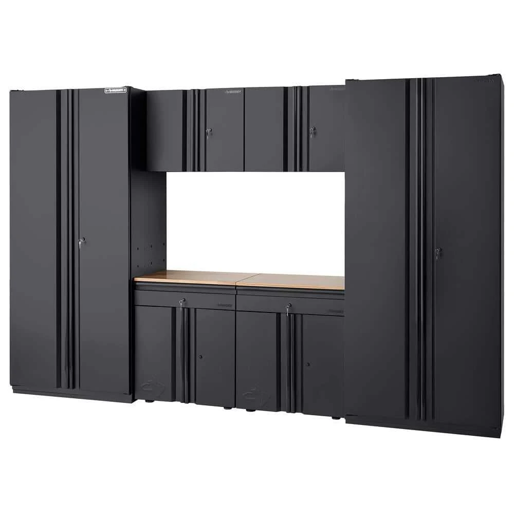 Husky 6-Piece Heavy Duty Welded Steel Garage Storage System In Black (128 In. W X 81 In. H X 24 In. D) 1 Husky 6-Piece Heavy Duty Welded Steel Garage Storage System In Black (128 In. W X 81 In. H X 24 In. D)