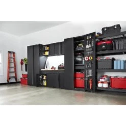Husky 6-Piece Heavy Duty Welded Steel Garage Storage System In Black (128 In. W X 81 In. H X 24 In. D) 16 Husky 6-Piece Heavy Duty Welded Steel Garage Storage System In Black (128 In. W X 81 In. H X 24 In. D) -Husky Shop black husky garage storage systems htc620220 a0 1000