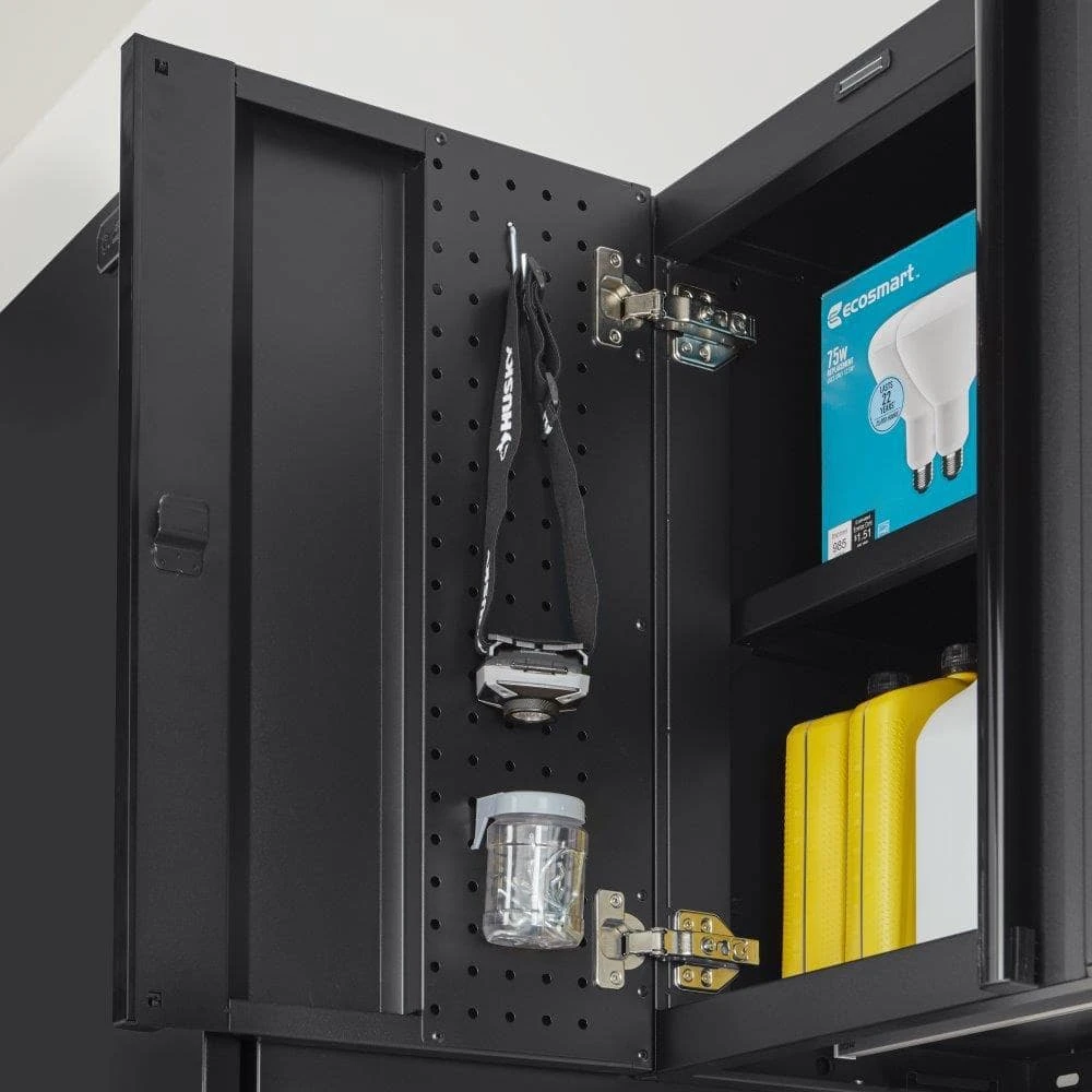 Husky 7-Piece Heavy Duty Welded Steel Garage Storage System In Black (128 In. W X 81 In. H X 24 In. D) 11 Husky 7-Piece Heavy Duty Welded Steel Garage Storage System In Black (128 In. W X 81 In. H X 24 In. D) - Image 11