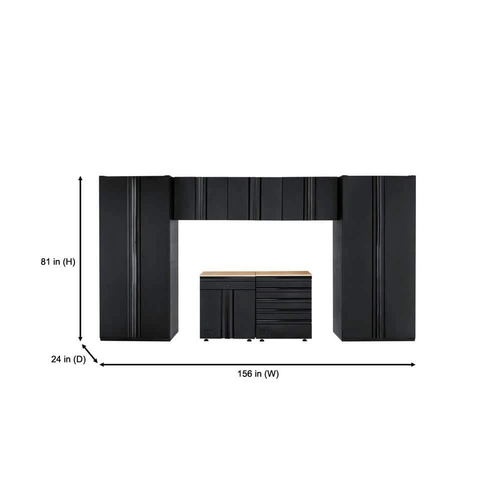 Husky 7-Piece Heavy Duty Welded Steel Garage Storage System In Black (156 In. W X 81 In. H X 24 In. D) 4 Husky 7-Piece Heavy Duty Welded Steel Garage Storage System In Black (156 In. W X 81 In. H X 24 In. D) - Image 4